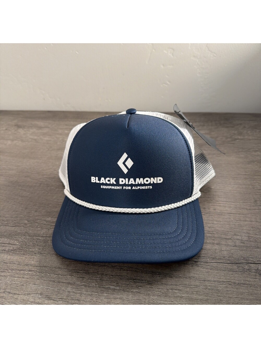 NWOT Black Diamond Flat Bill Trucker Hat Equipment For Alpinists Navy Blue OSFA